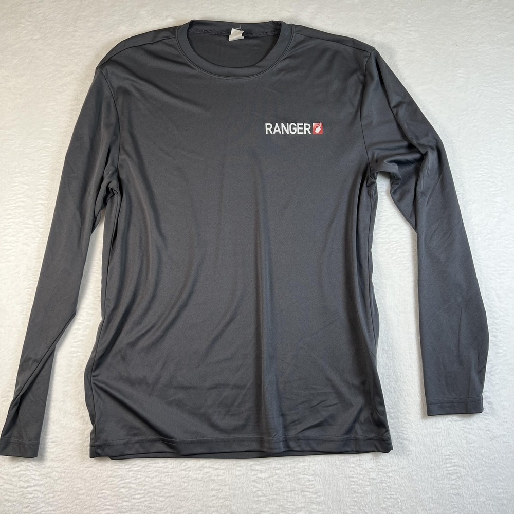 Sport-Tek Ranger Shirt Mens Medium Gray Long Sleeve Performance Athletic Tee‎